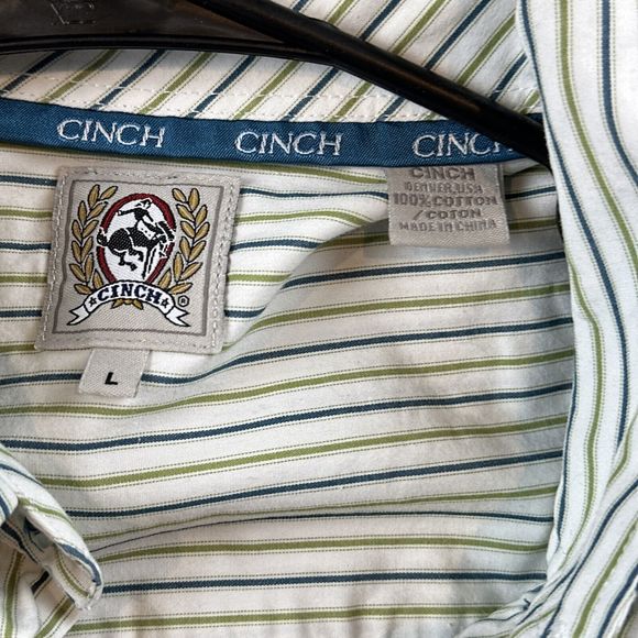 Cinch Shirt‎ Adult Large Retro Stripe Patterned Button Up - Picture 3 of 5
